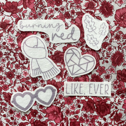 Red Inspired Embroidery Stick and Stitch Stickers