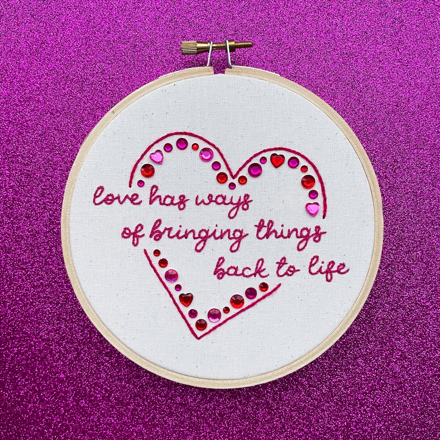 Taylor Swift I Knew It, I Knew You Pink Heart Inspired 5 Inch Embroidery Hoop