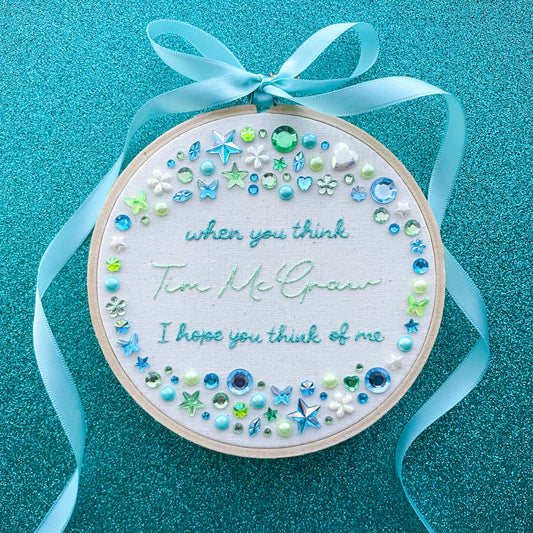 Taylor Swift Tim McGraw Debut Inspired 5 Inch Embroidery Hoop