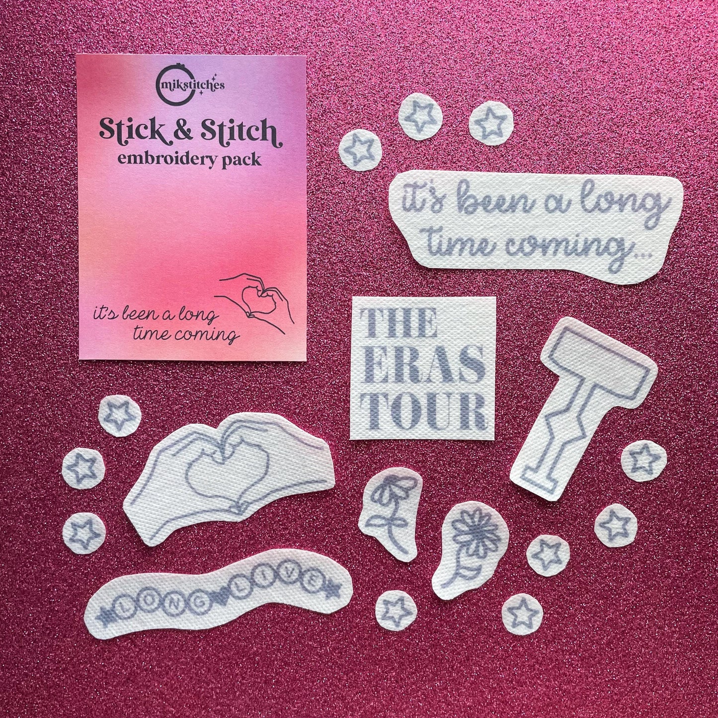 The Era's Tour Inspired Embroidery Stick and Stitch Stickers