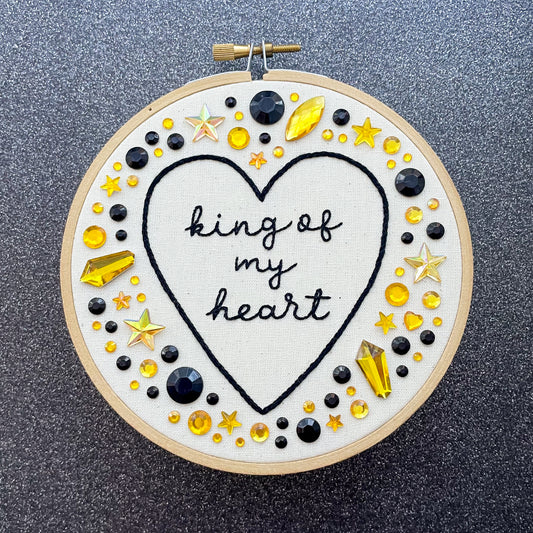King Of My Heart Rep Tour Inspired 5 Inch Embroidery Hoop