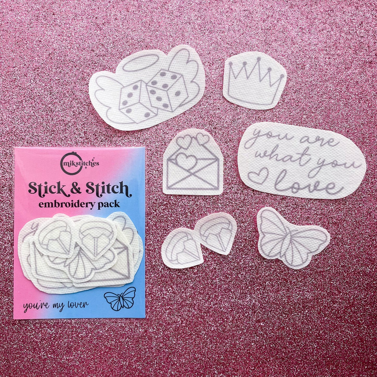 Lover Inspired Embroidery Stick and Stitch Stickers