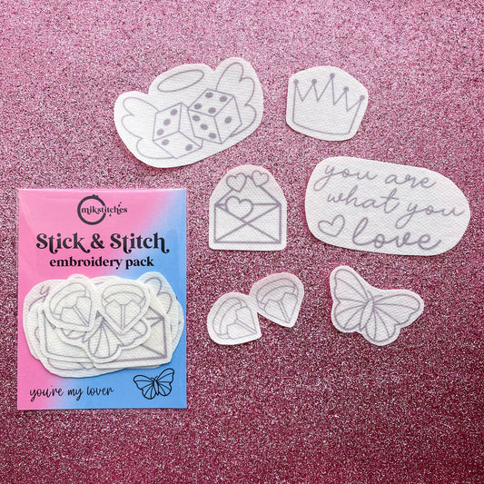 Lover Inspired Embroidery Stick and Stitch Stickers